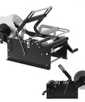 Velorantia Automatic Bottle Labeling Machine For Round Pet Glass Containers With Handle Compact Design For Small Business Use Adjustable Clamps Fits Wide Range Of Label Sizes And Bottles Easy Setup, showing detailed mechanism and adjustable features.