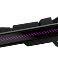 Game Ready 96 Percent Layout Wireless Mechanical Gaming Keyboard Featuring Hot Swappable Switches top view with purple side light bars.