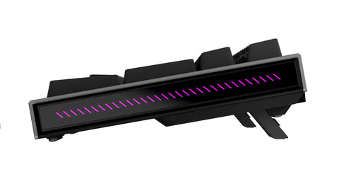 Game Ready 96 Percent Layout Wireless Mechanical Gaming Keyboard Featuring Hot Swappable Switches top view with purple side light bars.