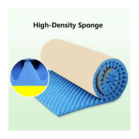 Super Sturdy Soundproof Egg Crate Acoustic Foam Panels 7cm Thick Self Adhesive Wall Tiles in blue, showing a rolled foam sheet.