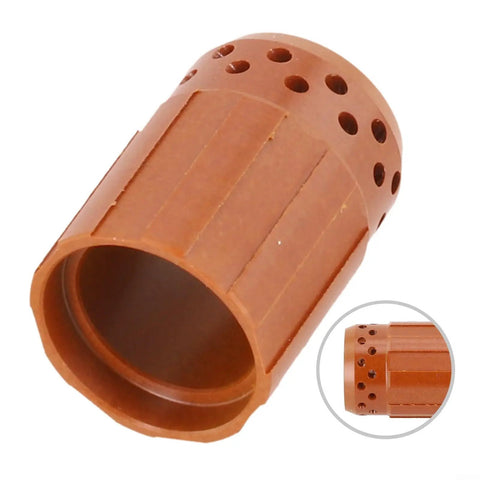 Swirl Ring 220670 Plasma Cutting Consumable Replacement Part For 45 Amp Machines, close-up of brown component with holes