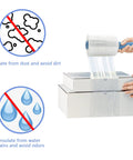 Two Pack Heavy Duty Stretch Wrap Film With Easy Spin Winding Handle And 80 Gauge Self Adhesive Pallet Rolls protecting boxes from dust and water stains.