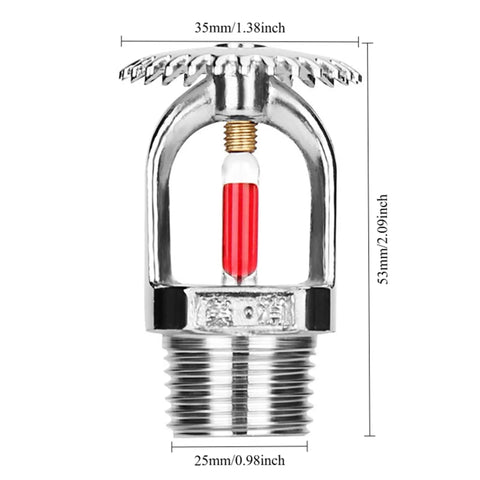 Heavy Duty Fire Sprinkler Head 68C 155F Activation 3 4 Inch Connection upright chrome plated brass body with red glass bulb