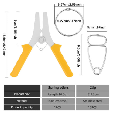 Ultimate Miter Spring Clamp Pliers Kit For Woodworking Pros Plus Crown Molding Tools With 16 Clamps And Storage Ring To Make Your Carpentry Game Stronger Today. Stainless steel clamp set, pliers 16.5 cm, clips 5 x 9.3 cm