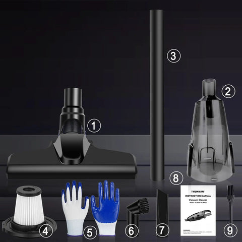 Cordless 120W Handheld Vacuum Cleaner That Is A Beast For Quick Cleanups Compatible With Milwaukee 18V Battery accessories visible