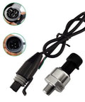 Stainless Steel Pressure Transducer Sensor With Connector One Eighth NPT Thread For Oil Fuel Air Water Pressure Monitoring 100 PSI