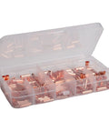 Top Tier 250 Piece Copper Wire Ferrule Kit With 7 Sizes Of Non Insulated Crimp Connectors Made From Pure Red Copper Electrical Butt Terminals Perfect For Automotive Marine Appliances And Hardcore DIY Projects, clear case