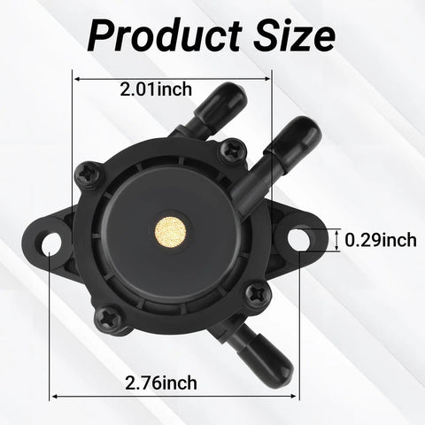 Beefed-Up Fuel Pump Kit For Intek Extended Life V-Twin 18-26HP Engines top view showing dimensions 2.76x2.01 inches