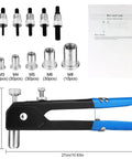 Rivet Nut Tool Kit 136 Pcs Set With M3 M4 M5 M6 M8 Mandrels And 130 Aluminum Ribbed Rivnuts Rivnut Gun Kit