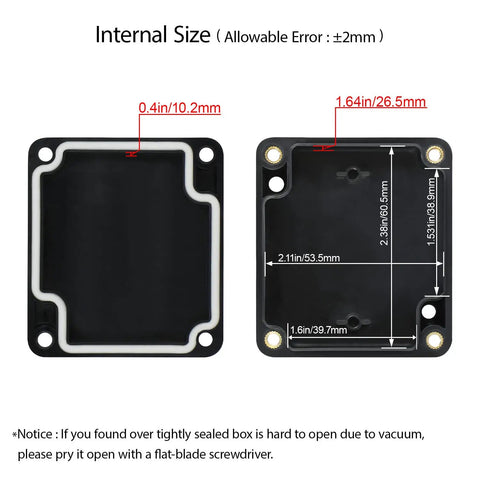 Internal size measurement of Solid Game Changer IP65 Waterproof Dustproof ABS Plastic Project Box For Outdoor Electronics And DIY Projects Heavy Duty Black Junction Enclosure.