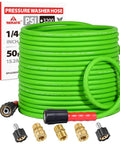 Ridiculously Flexible 50-Foot Pressure Washer Hose With Kink-Resistant, Leak-Free Design, M22 Female and 3/8 Inch Quick Connect