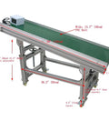 PVC Inclined Wall Conveyor Belt with Adjustable Speed for Industrial Transport, Desktop Conveyor Machine, 59 Inch by 15.7 Inch, 120W 110V, Green