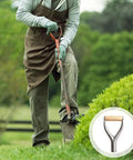 Person using a garden shovel with D Grip Shovel Handle Replacement With Wooden Grip For Garden Shovels And Raking Tools, Metal Inside Diameter 3.1 cm, Fits 9.05 By 4.7 Inch Shovels, Easy Labor Saving Upgrade For Digging And Soil Prep overlay