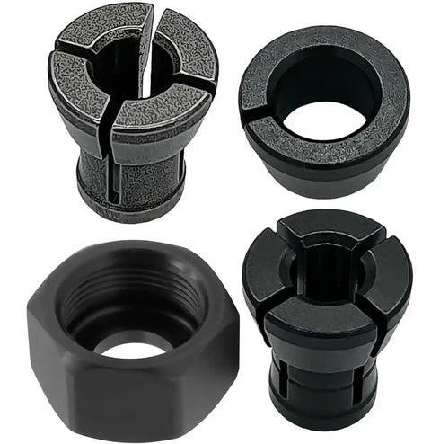 Four Piece 1/4 Inch Collet Kit For Makita Routers Fits 3621 3621A 3620 RP0900K RT0700CX3 RT0701CX3 RT0700C RT0701C XTR01Z shown in detail
