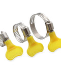 50Pcs Premium Stainless Steel Hose Clamp Kit With Adjustable Worm Drive Gear Levers Perfect For Air Fuel Water Lines Durable Leak Proof Seal 8-44mm, yellow handles