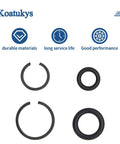Pro Grade Heavy Duty Retaining Ring Socket Clips Set For Three Eighths Inch And One Half Inch Square Drive Impact Wrenches With O Ring, Five Plus Five Sets, Replacement Socket Retainers For Electric And Pneumatic Wrenches, Durable Drive Accessory Kit displayed with durable materials icons.