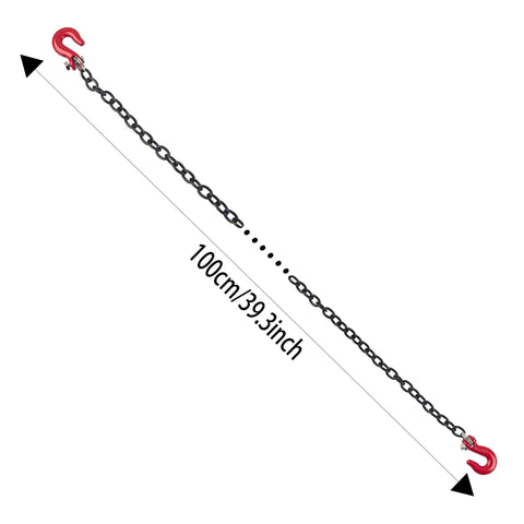 Mini Metal Trailer Chain With Tow Hook RC Car Decoration For 1x10 Scale Crawlers And Trucks Like Axial SCX10 D90 TRX4 CC01 RC4WD HSP 94180 Black Red Metal Accessory For Realistic Rugged Look, 100cm view
