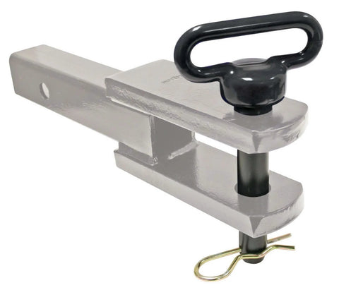 One-Inch Diameter Clevis Pin With Comfort Grip Handle, Heavy-Duty Heat-Treated Grade Eight Steel, Black Powder Coat Finish, Includes Cotter Pin