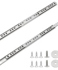 The Real Deal Stainless Steel Drawer Slides Heavy Duty Ball Bearing Cabinet Runners No Sweat Setup Smooth As Butter Glide For Kitchen Cabinets Or Dresser Drawers Two Piece Kit 246 Millimeters with mounting screws.