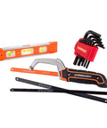 102 Piece Home Tool Set With Storage Case General Household Tools Kit Durable Wrench Socket Screwdriver Hammer Tape Measure Pliers And More For Quick Home Repairs Garage Ready Pro Grade Quality featuring level, hex keys, and hacksaw