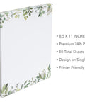 Greenery Letterhead Paper 8.5 By 11 Inches 50 Sheets Printer Friendly Writing Paper For Laser And Inkjet Elegant Stationery