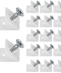 50 Pack Drawer Wedges With Screws For Quick Furniture Repair And Drawer Bottom Support, 90 Degree Plastic Angle Brackets Fasteners