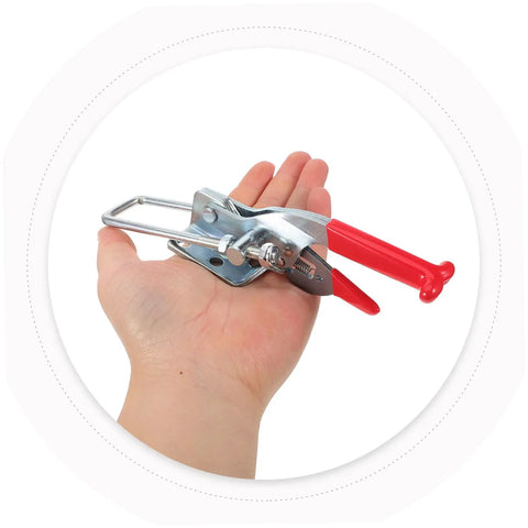 Person holding Heavy Duty Rubber T Handle Draw Latches with Flexible Grip for Hood Locking and High Load Capacity