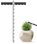 16 Inch Soil Probe With 10 Step Sampling, Soil Sampler And Plant Moisture Meter, T-Handle Probe Rod shown with plant