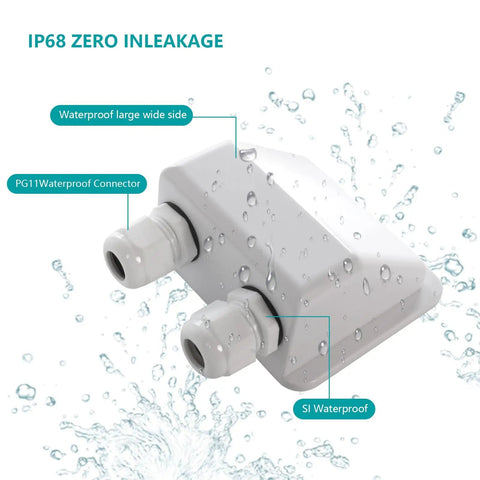 Easy Install No Drill RV Solar Panel Roof Mount Kit waterproof junction box with connectors, splash resistant.