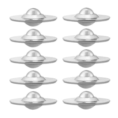 Top Notch Carbon Steel Ball Casters 1 Inch Diameter Heavy Duty 10 Pack Flange Roller Wheels With 5mm Mounting Holes, set of 10.