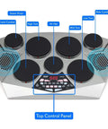 Portable Electronic Drum Kit With 7 Drum Pads, Hi Hat And Kick Bass Pedal, USB AUX, Desktop Tabletop Drum Set, PTED06 top view