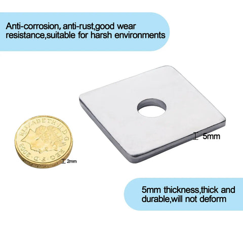 Galvanized Beefy Heavy Duty Square Washers 1/2 x 2 x 2 x 3/16 Inch with coin for size reference