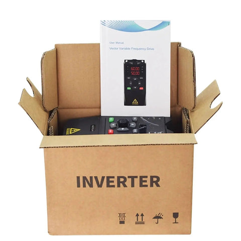 Workhorse Variable Frequency Drive VFD Converter 0.75kW 1.5kW 2.2kW 3kW 3 Phase 380V to 440V ES280 With 0 to 400Hz Output and Adjustable Current 2.5A to 7.9A Ideal for Industrial Motors and Easy Speed Control packaged in box with manual