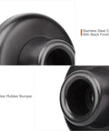 Solid Wall Door Bumper Stop With Thick 1 1/8 Inch Rubber Cushion And Matte Black Metal Shield, close-up of rubber bumper.