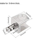Rock Solid Zinc Alloy Glass Shelf Brackets 10 Pack heavy-duty adjustable screw clamp suitable for 5-8mm thick glass.