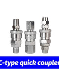 Premium Pneumatic Quick Connector Male And Female C Type Air Hose Coupler Fitting for Air Compressors and Woodworking Tools.