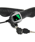 36V Half Twist Ebike Throttle Grip With Key Lock And LCD Display Right Hand Handlebar Throttle showing green LED screen