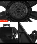 Tough As Nails Heavy Duty Engine Radiator Cooling Fan Assembly For Chrysler 300 Dodge Challenger And Charger close-up view of fan motor and connector details.