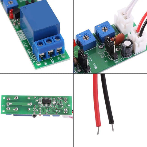 Delay Relay Module DC 12V With 0 To 120 Minute Adjustable Timer On Off Delay Timing Switch Module Board components and wiring