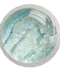 Slick Teal Agate Crystal Glass Cabinet Pulls 4 Pack For Dressers Kitchen Cabinets And Vanities Solid Mushroom design round knob.