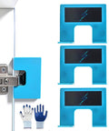 Door Hinge Jig Kit For Quick Install With Magnetic Locking No Drilling Required And Precise 2mm Groove 3 piece set in blue