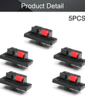 5 Piece Spring Speaker Terminal Clips Set featuring 2 Way Spring Connection Clip Jacks and Push Release Connectors for audio wiring