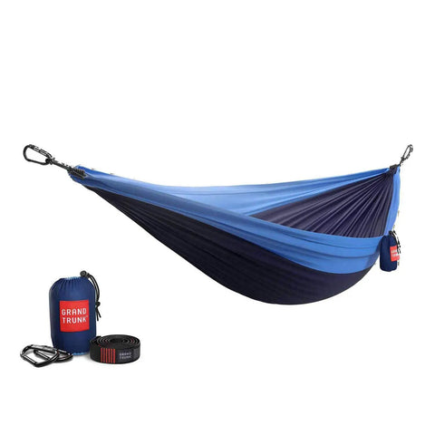 Double Deluxe Hammock 11 Ft Long, 500 Lb Capacity, Ultra Light Packable Ripstop Nylon For Hiking, Camping, And Travel setup