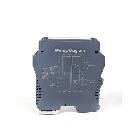 Back view of Industrial 220V Power Supply Isolator And Signal Conditioner Converter with wiring diagram and input instructions.