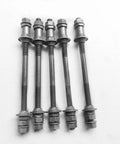 Five 190mm Bike Rear Hub Axle for Multi Speed Bicycles Three Eighth Inch Diameter Twenty Six TPI Threads Universal Fit