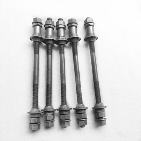 Five 190mm Bike Rear Hub Axle for Multi Speed Bicycles Three Eighth Inch Diameter Twenty Six TPI Threads Universal Fit