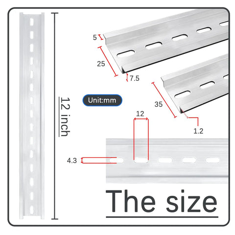 Twin 12 Inch Aluminum Rails 2 Pack For Industrial Control Panels And Telecommunication Equipment Heavy Duty Lightweight Silver Rails