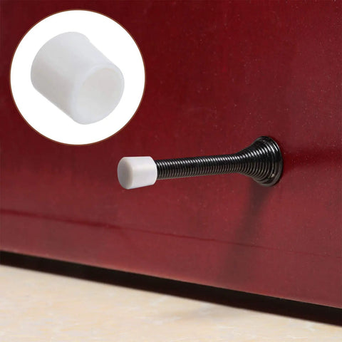 Door Stop Bumper Tips 0.39 Inch Rubber Stopper Caps For Door And Wall Protection White 20 Pieces Universal Fit installed