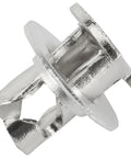 Tough Quick Swap Quarter Turn Panel Fasteners Hollow Steel Clips.500 Inch Grip With Washers, close-up view of a steel clip.