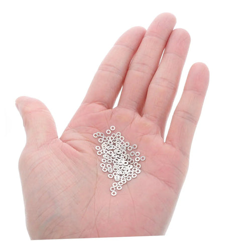 200 Pcs Optical Gaskets For Eyeglasses Repair Rimless Eyewear Washers Flat Screws Quick Fix Kit For Eyewear Sunglasses And Spectacles Pro Grade Replacement Parts shown in hand